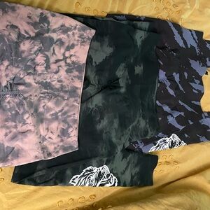 darc sport leggings (2 -green and purple) shorts (1- pink)